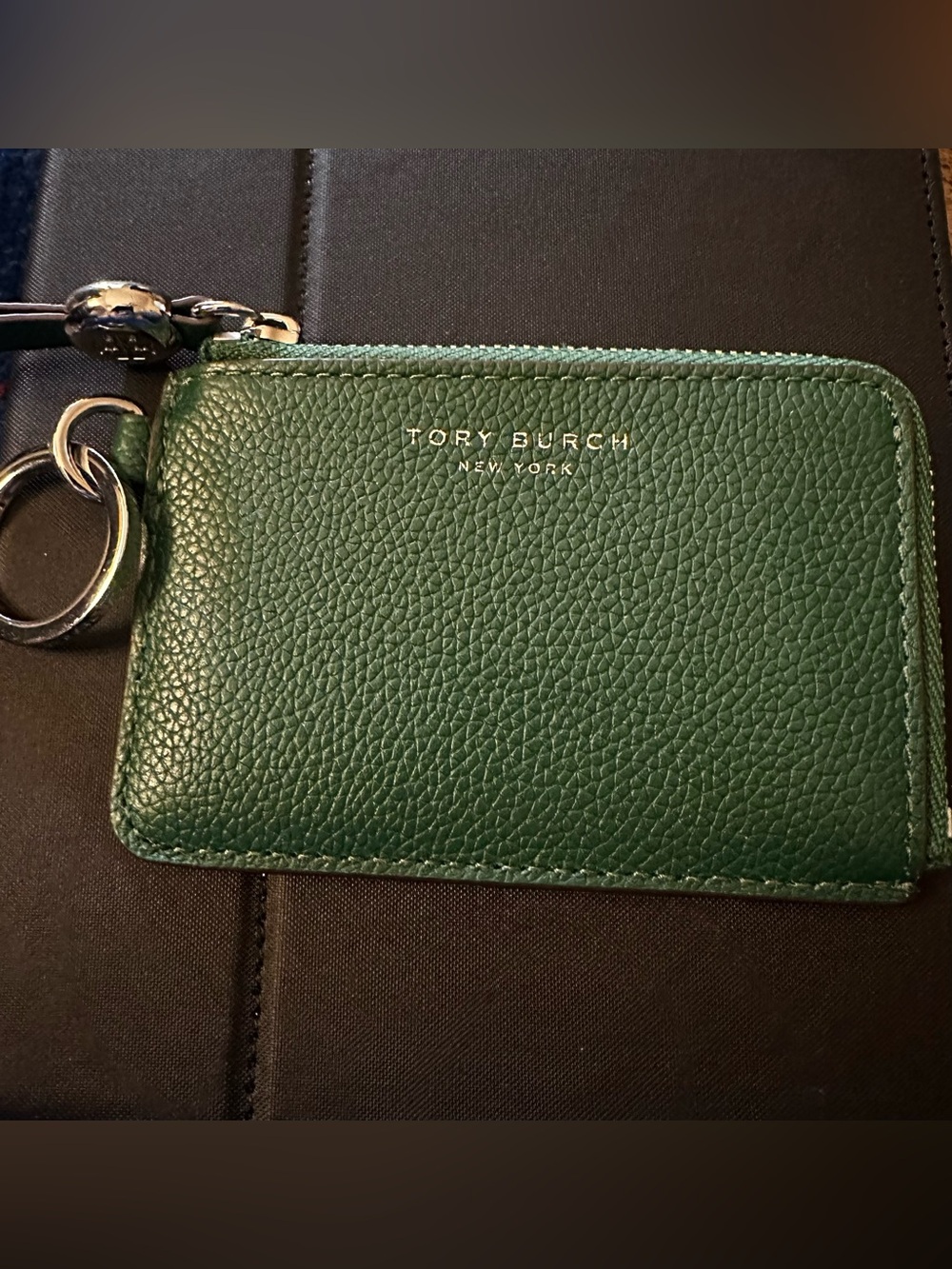 Tory burch leather Romy card case bag charm